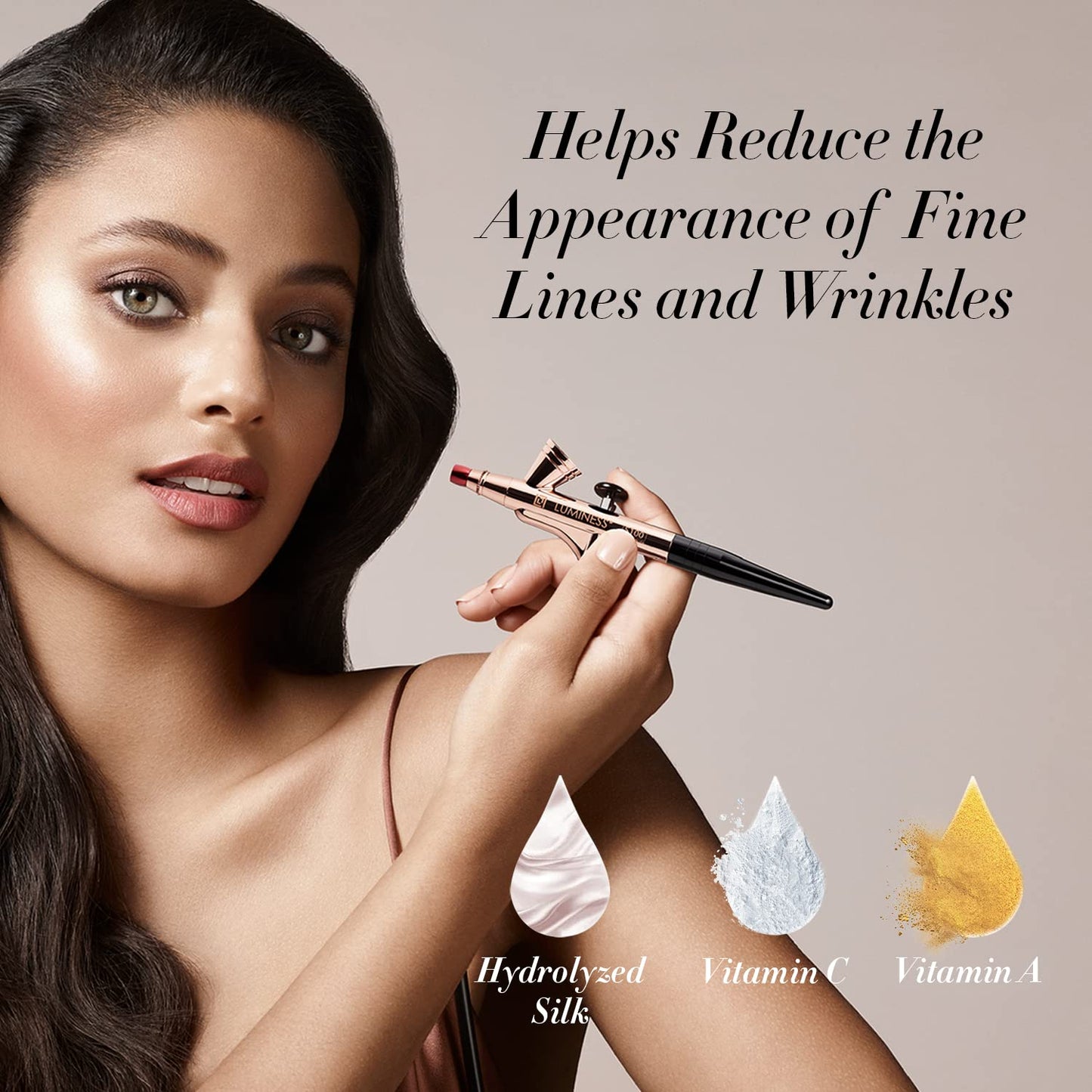 Luminess Air Silk 4-In-1 Airbrush Foundation- Foundation, Shade 060 (.5 Fl Oz) - Sheer to Medium Coverage - Anti-Aging Formula Hydrates and Moisturizes - Professional Makeup Kit for Cordless Air Brush