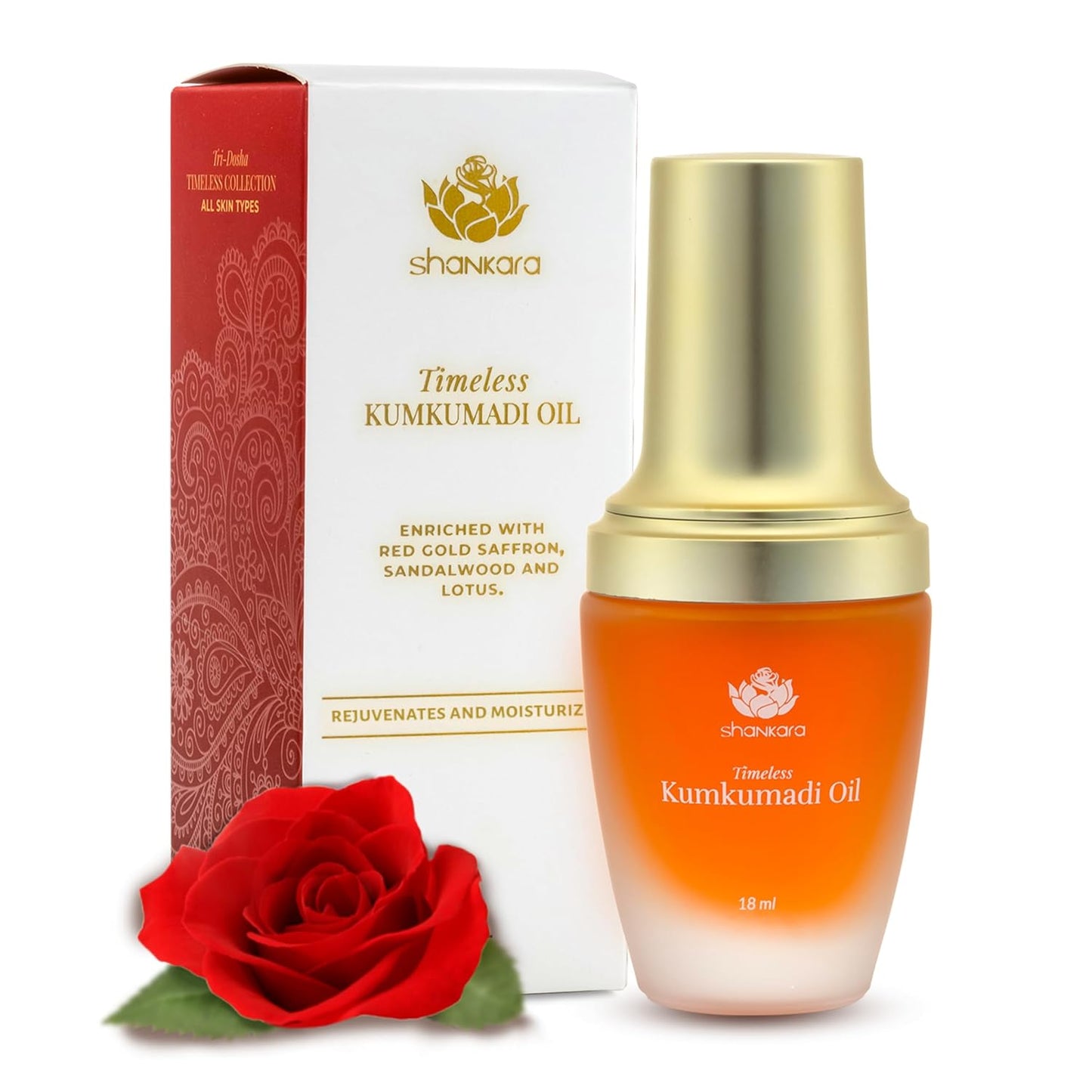 Shankara Kumkumadi Oil with Pure Saffron and Ayurvedic Herbs (Rose Aroma 18ml)