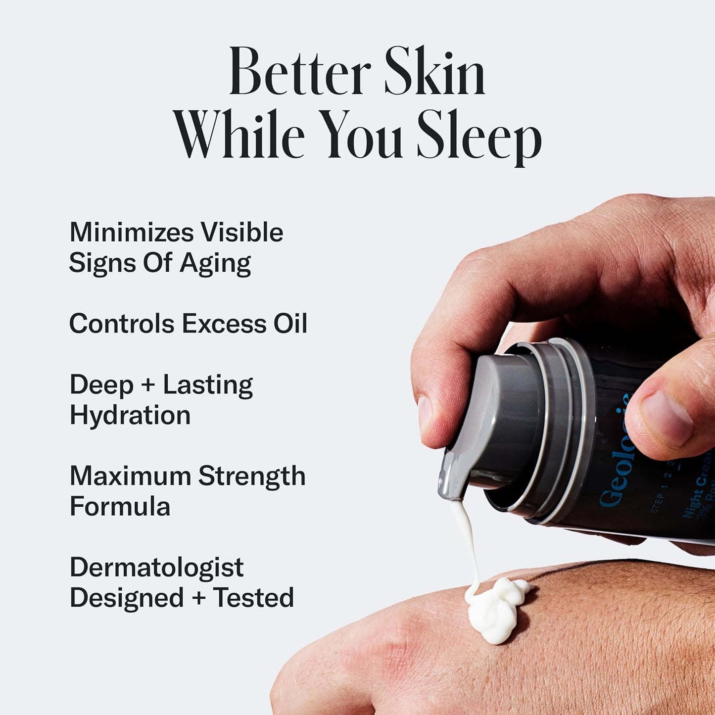Geologie Retinol Anti-Aging Face Cream | Advanced .3% Retinol Formula for Effective Results | Reduce Fine Lines & Wrinkles | Protect & Repair Skin With Hyaluronic Acid & Niacinamide | For Men & Women