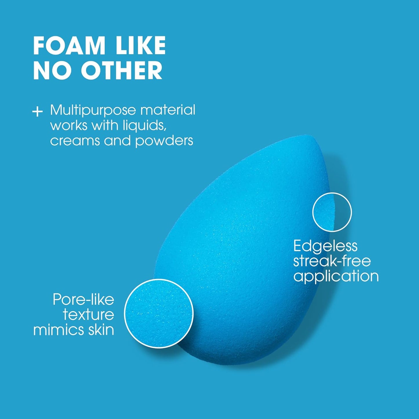 Beautyblender® | Topaz Sky Beauty Blender Makeup Sponge, Super-Soft Foam Easily Blends Foundations, Powders & Creams, Made in USA, Reusable, Washable, Streak Free Application, Vegan, Cruelty Free