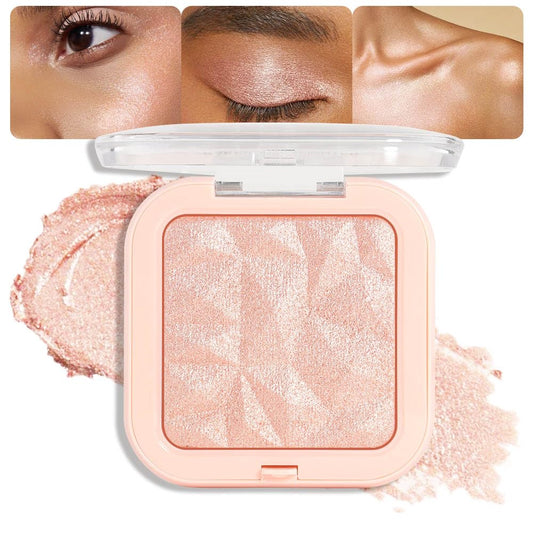 evpct Nude Pink Face Highlighter Makeup Shimmer Glitter Diamond Sparkly Highlighters Makeup Palette Powder for Face Body Cheek Skin iluminadores iluminador de jos maquillaje luminizers E04