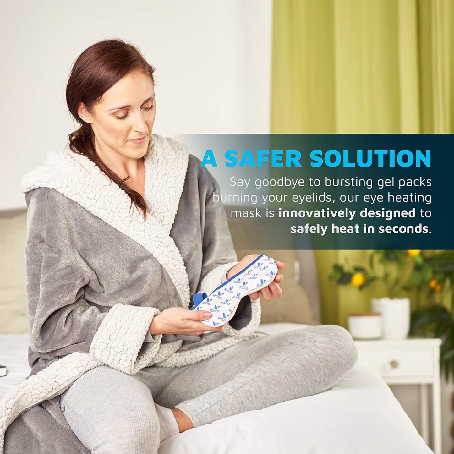 Eye Mask for Dry Eyes | Warm Eye Compress | Natural Heat Eye Mask for Styes, Blepharitis, Tired Eyes & More by Medcosa