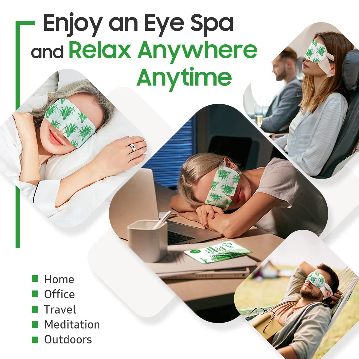Steam Eye Mask, 10 Packs Heated Eye Mask, Self Heating Disposable SPA Warm Compress for Eyes Sleep Mask, Soothing Moist Heat Eye Masks, Travel Essentials & Relaxation Gifts (Lemongrass Scent)