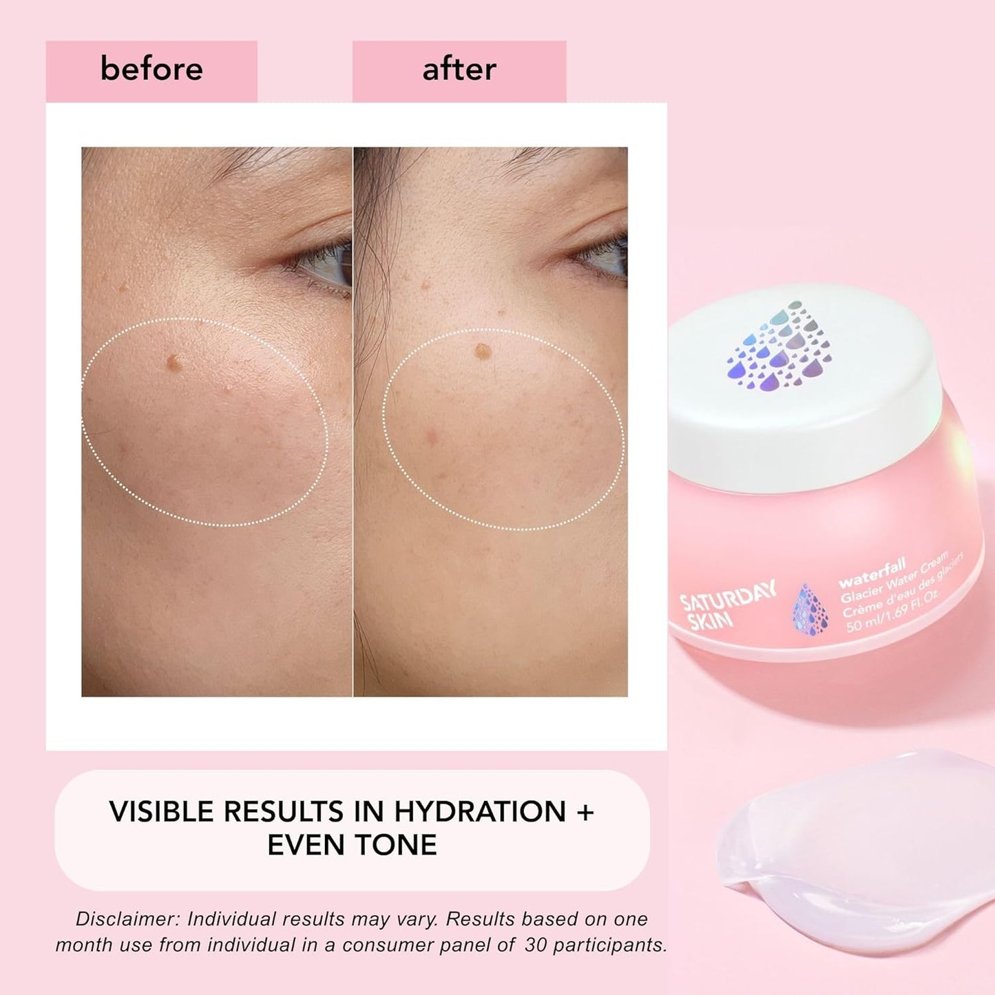 Saturday Skin Face Moisturizer Water Face Cream Natural Oil free Gel Type Cream From Alaska Glacier Water Day & Night Korean Skin Care Cream Soothing Hydrating Facial Moistrurizer (1.69 Fl. Oz. 50ml)