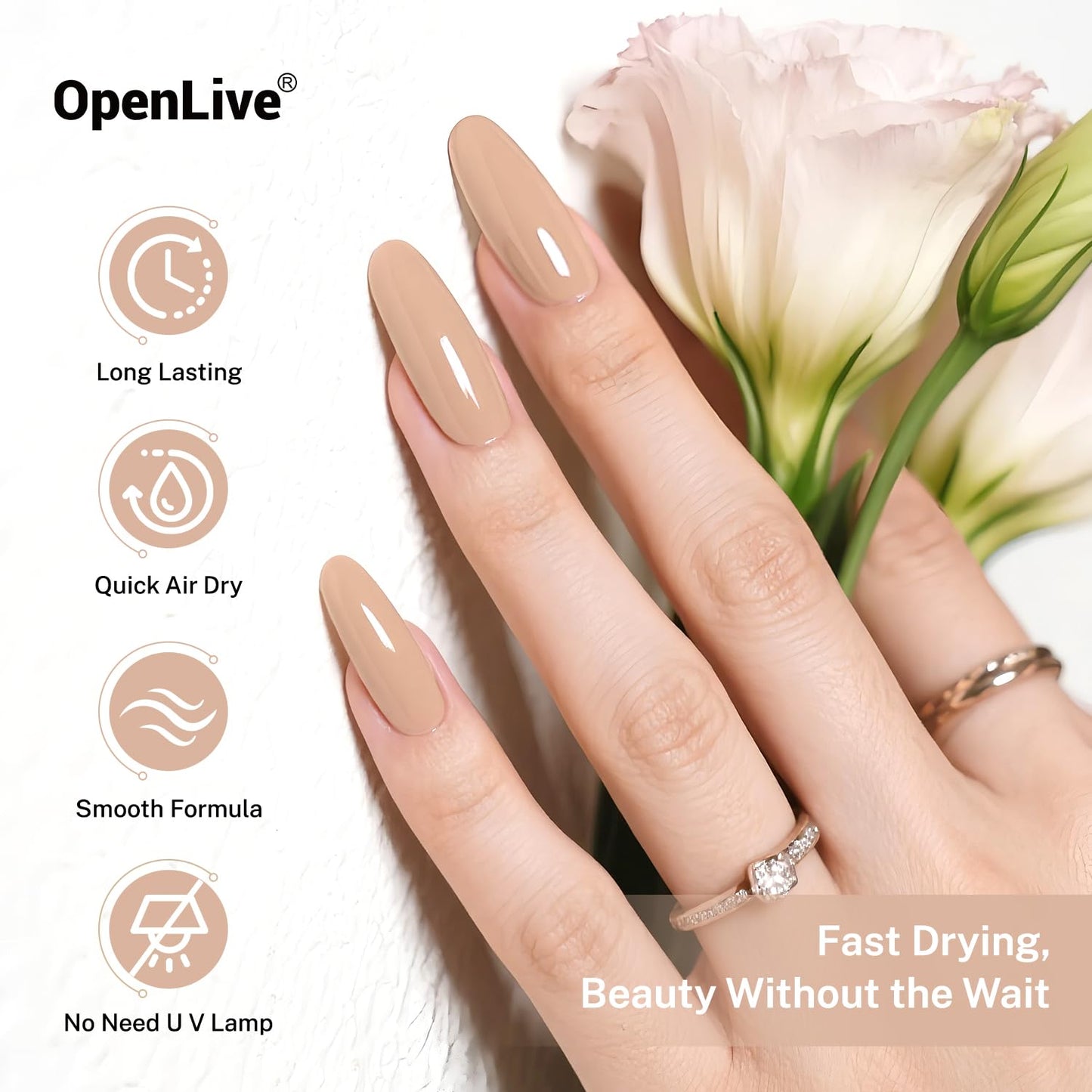 16.5ml Nude Pink Nail Polish Large Volume Quick Drying Light Pink Nail Polish, Fast Drying and Long Lasting Color Nail Art DIY Home Manicure Gift for Women