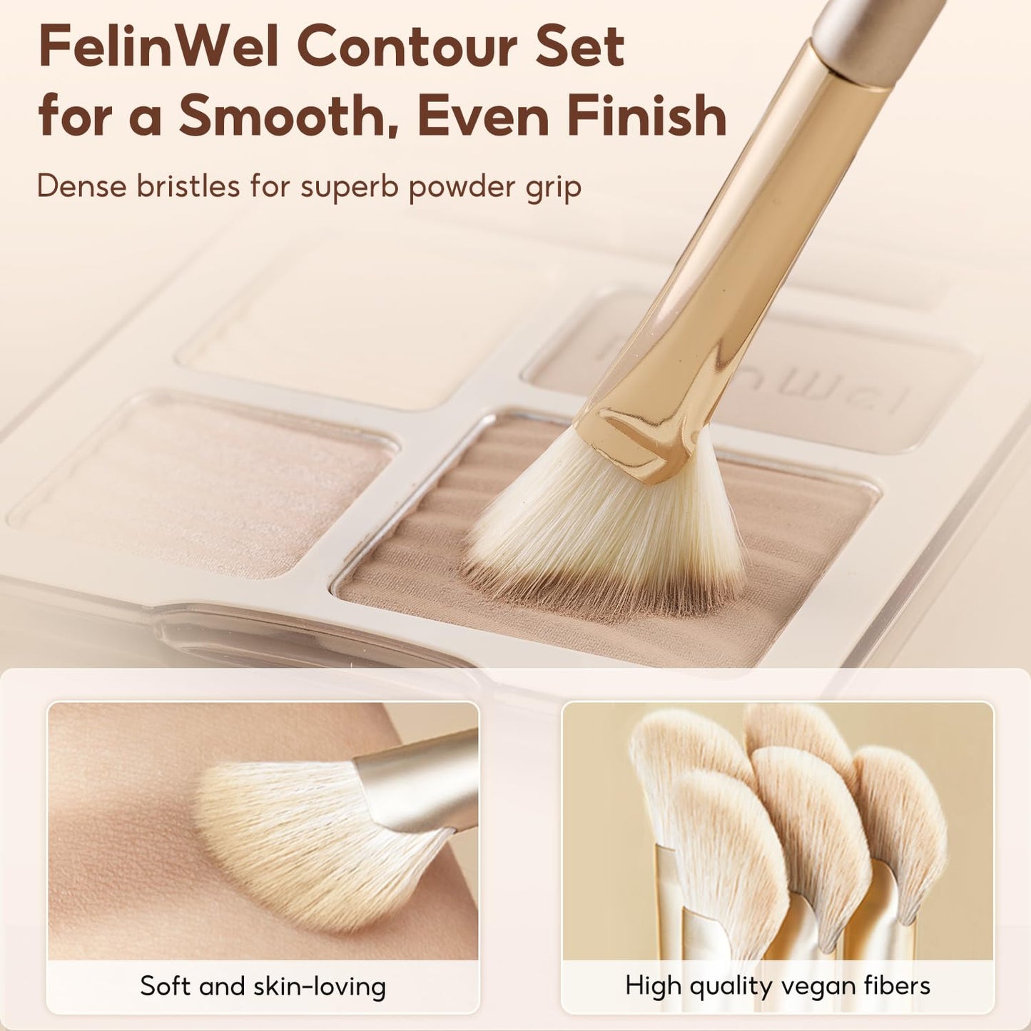 Highlight Contour Makeup Palette Effortless Blending Matte Shimmer Highlighter Palette and Bronzer Powder for Cool Toned Skin with Brush