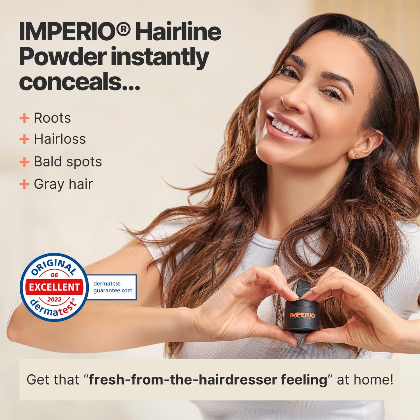 IMPERIO Root Touch Up Hair Powder for Concealing Hair Loss instantly - Hairline Powder for Women & Men - Water resistant Root Cover Up for Thinning Hair in Premium Hairdressing Quality (Dark Blonde)