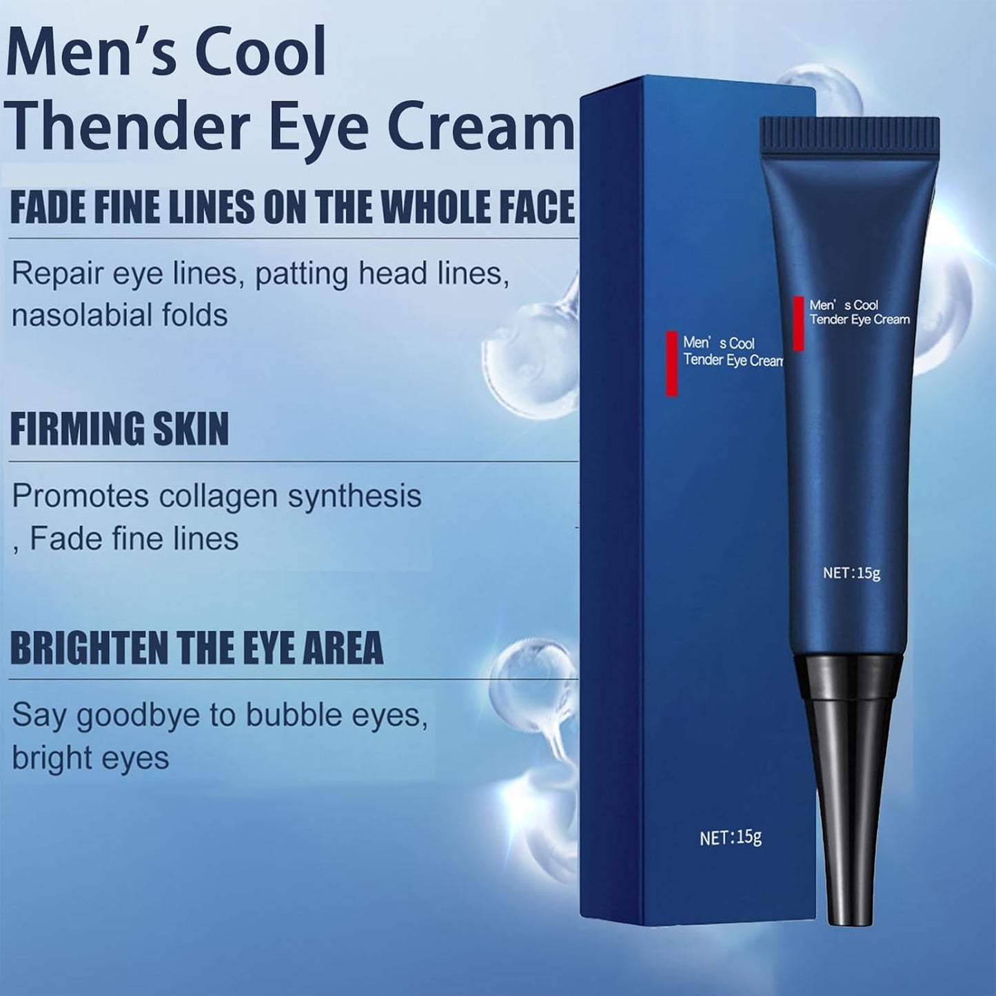 Mens Eye Cream Anti Aging, Awaken Peptide Lifting Eye Gel, Caffeine Eye Cream for Dark Circles and Puffiness, Men's Moisturizing Eye Cream,Under Eye Cream Wrinkles,Fine Lines, Bags Under Eyes