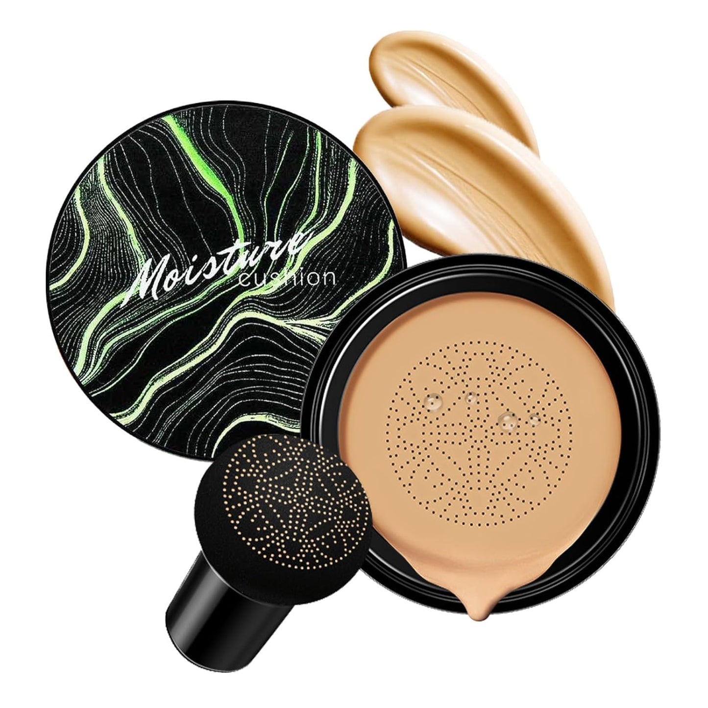Mushroom Head Air Cushion CC Cream - BB Cream Face Makeup for Mature Skin, Moisturizing Cover Balm Foundation & Long-Lasting Color Correcting Concealer, Even Skin Tone for All Skin Types (Nude)