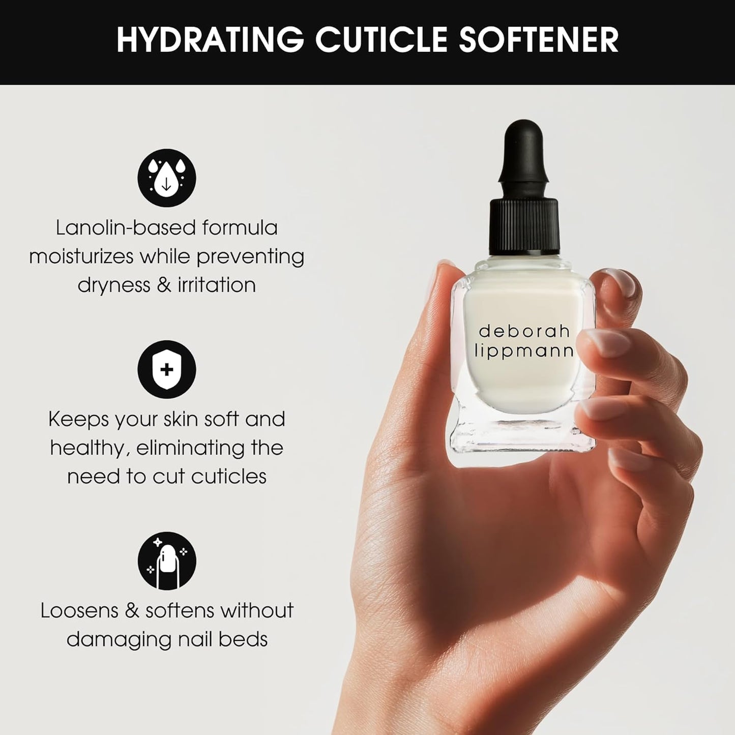 Deborah Lippmann Cuticle Remover Cuticle Softener for Nail Care No Soaking, No Peeling, No Nipping 0.5 Fl Oz