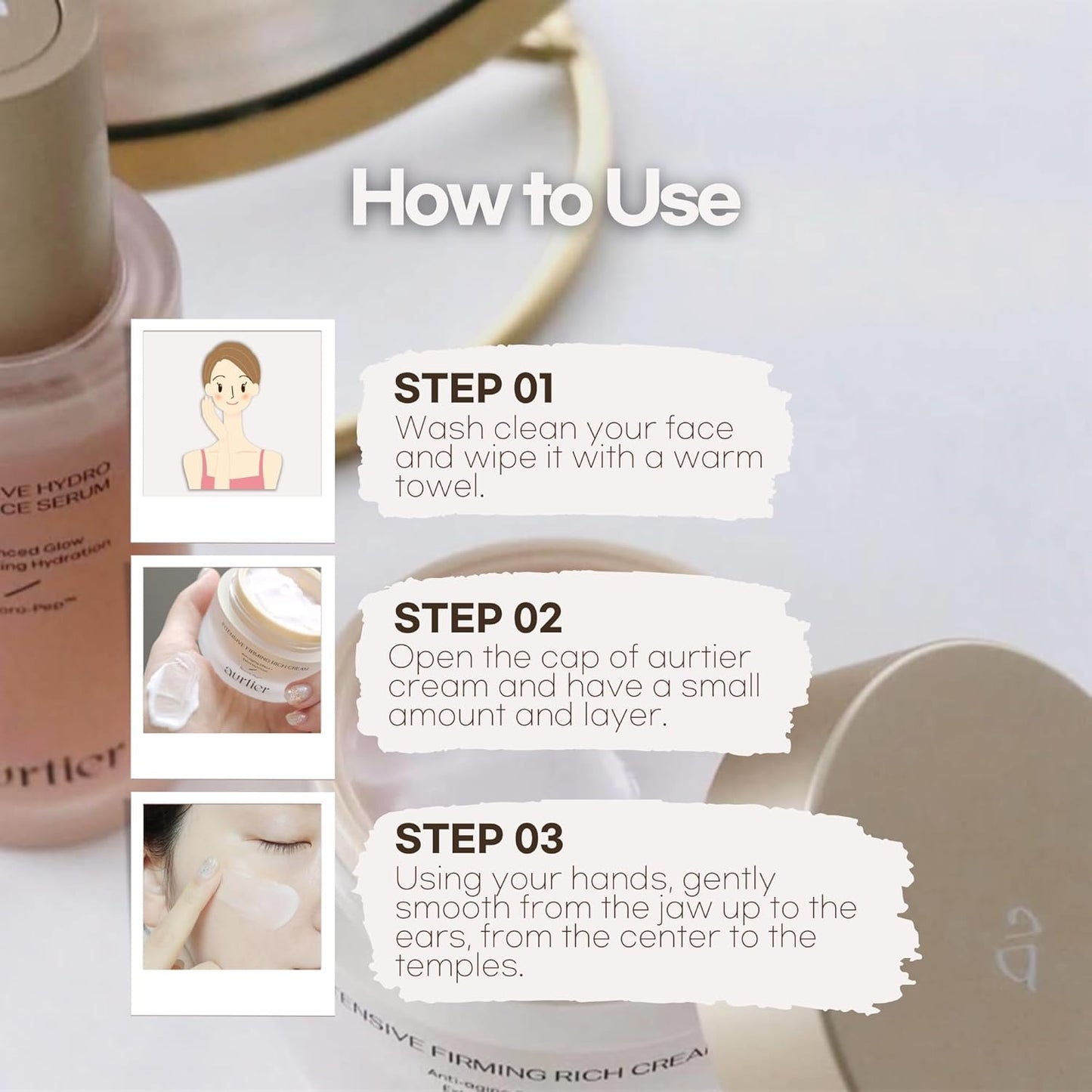 Intensive Firming Rich Cream, Anti-Aging Moisturizer with Collagen Peptides EGF Hyaluronic Acid for Wrinkle Smooths, Firming, Lifting & Deep Hydration 1.69 Oz