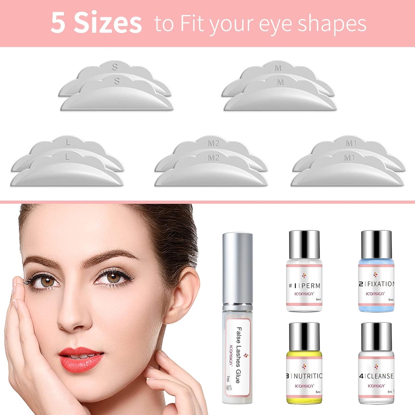 ICONSIGN 2025 Upgraded Lash Lift Kit, Professional Semi-Permanent Curling Eyelash Perm Kit Suitable for Salon & Home Use