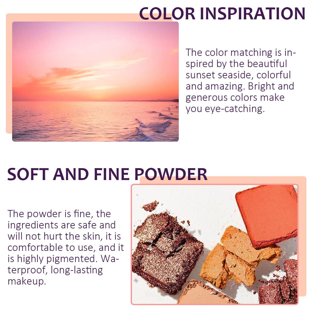 16 Girds Colorful Matte Shimmer Eyeshadow Palette for Eye Makeup,High Pigmented Eye Shadow Primers Powder Palet de sombras de ojos-Glitter Color#