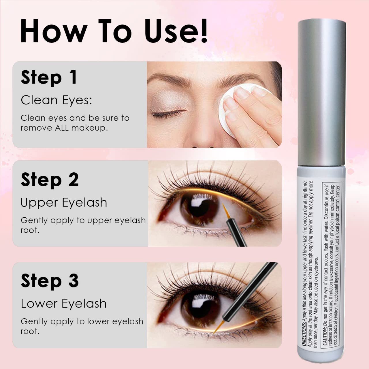 Hairgenics Lavish Lash – Eyelash Growth Enhancer & Brow Serum with Biotin & Natural Growth Peptides for Long, Thick Lashes and Eyebrows! Dermatologist Certified, Cruelty Free & Hypoallergenic.