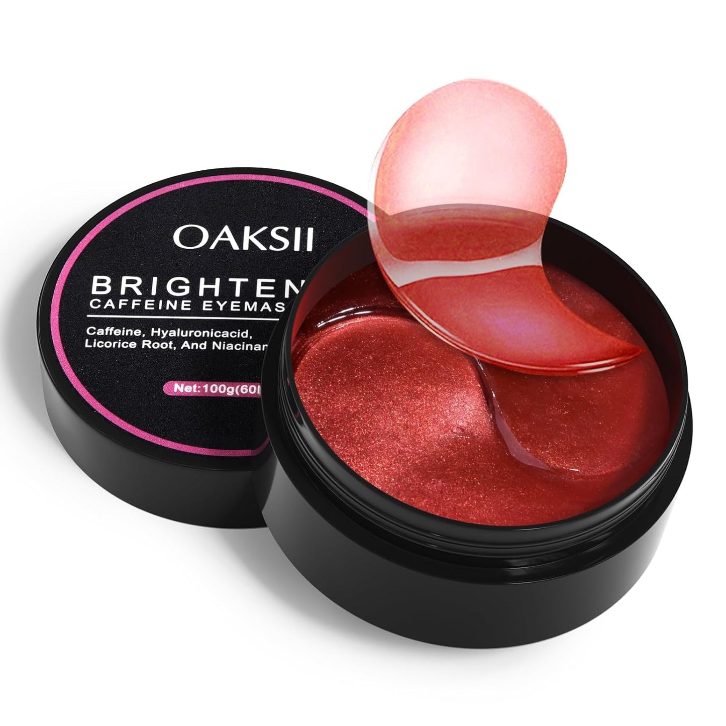 Caffeine Under Eye Masks, 60 Pcs Brightening Eye Patches for Dark Circles and Puffiness with Hyaluronic Acid, Reduce Dark Circles Eye Gel Pad