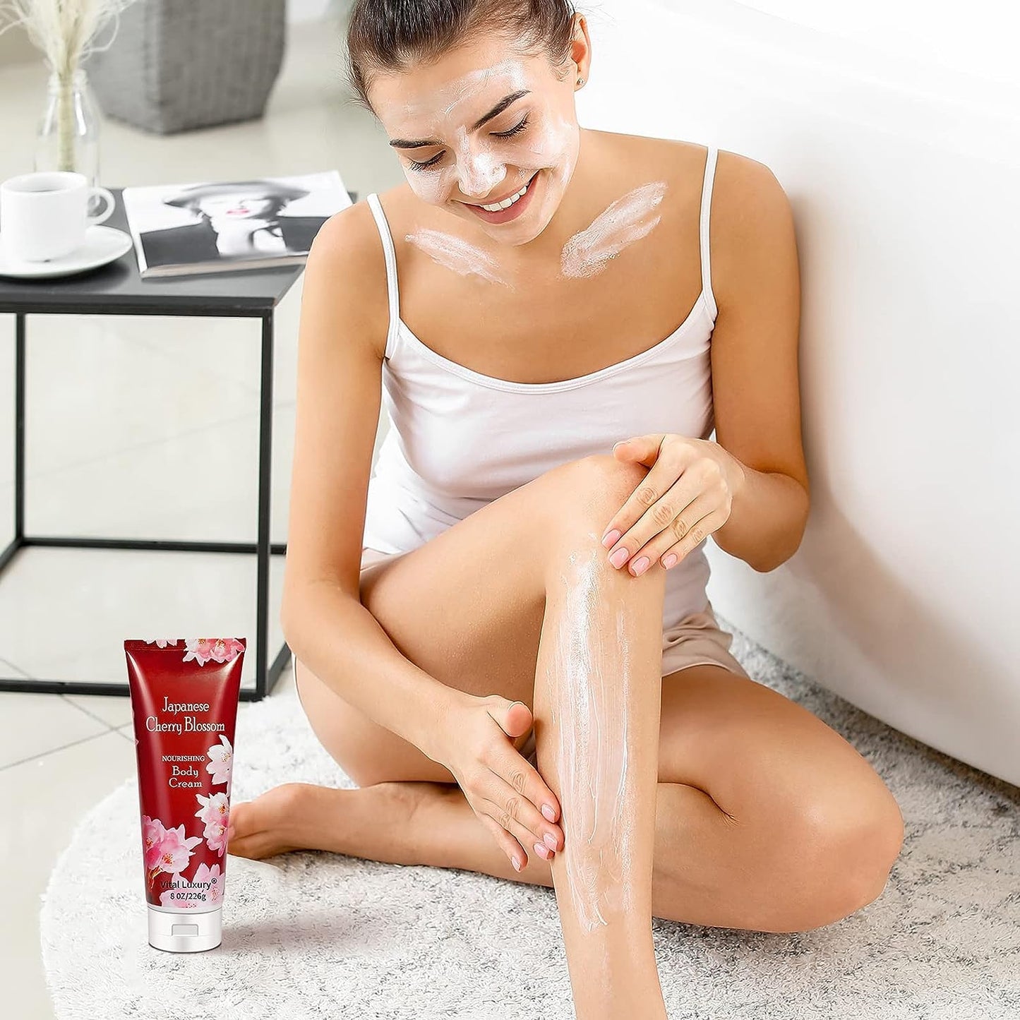 Japanese Cherry Blossom Shower Gel and Body Cream Set - Nourishing and Moisturizing Daily Skincare - 8 fl.oz / 236mL Each, Christmas Gifts for Her and Him (Japanese Cherry Blossom)