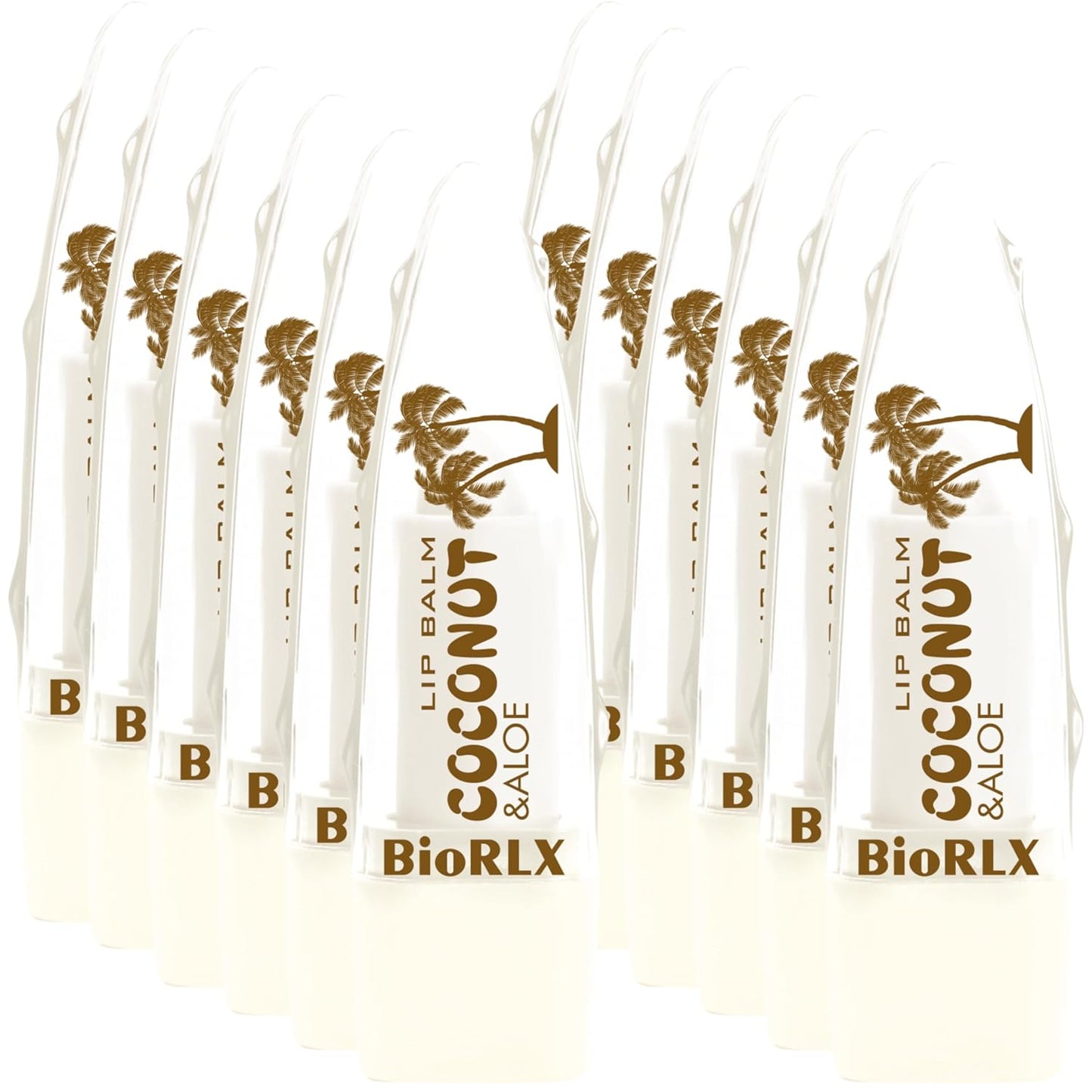 BioRLX Coconut Oil Lip Balm - Natural Hydration with Coconut’s Nourishing Properties for Everyday Lip Care (Three Lip Balm) (Coconut, 0.12 Ounce (Pack of 3))