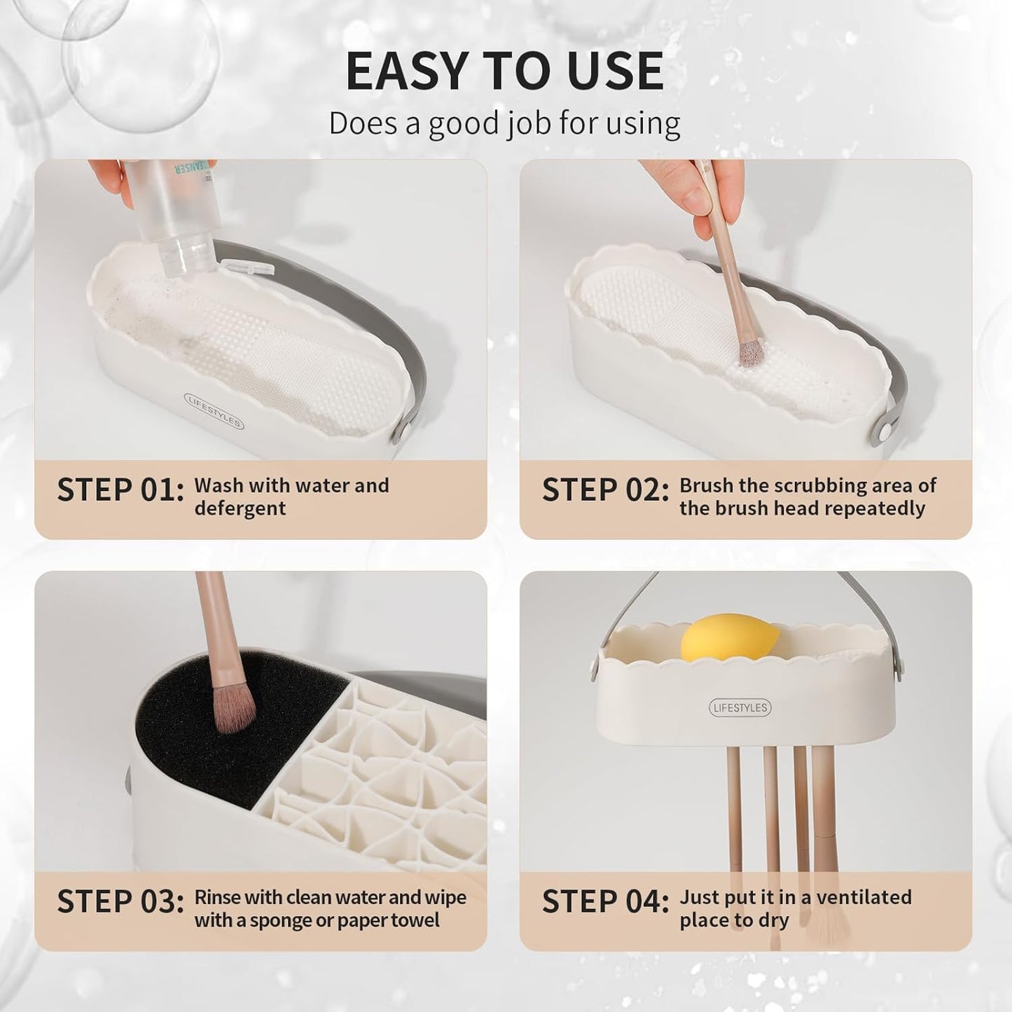 DUcare Makeup Brush Cleaner Shampoo Soap Solid Brush Cleaning Mat Removes Cosmetic Color Brush Cleaner Pad for Cleaning Makeup Sponges Brushes