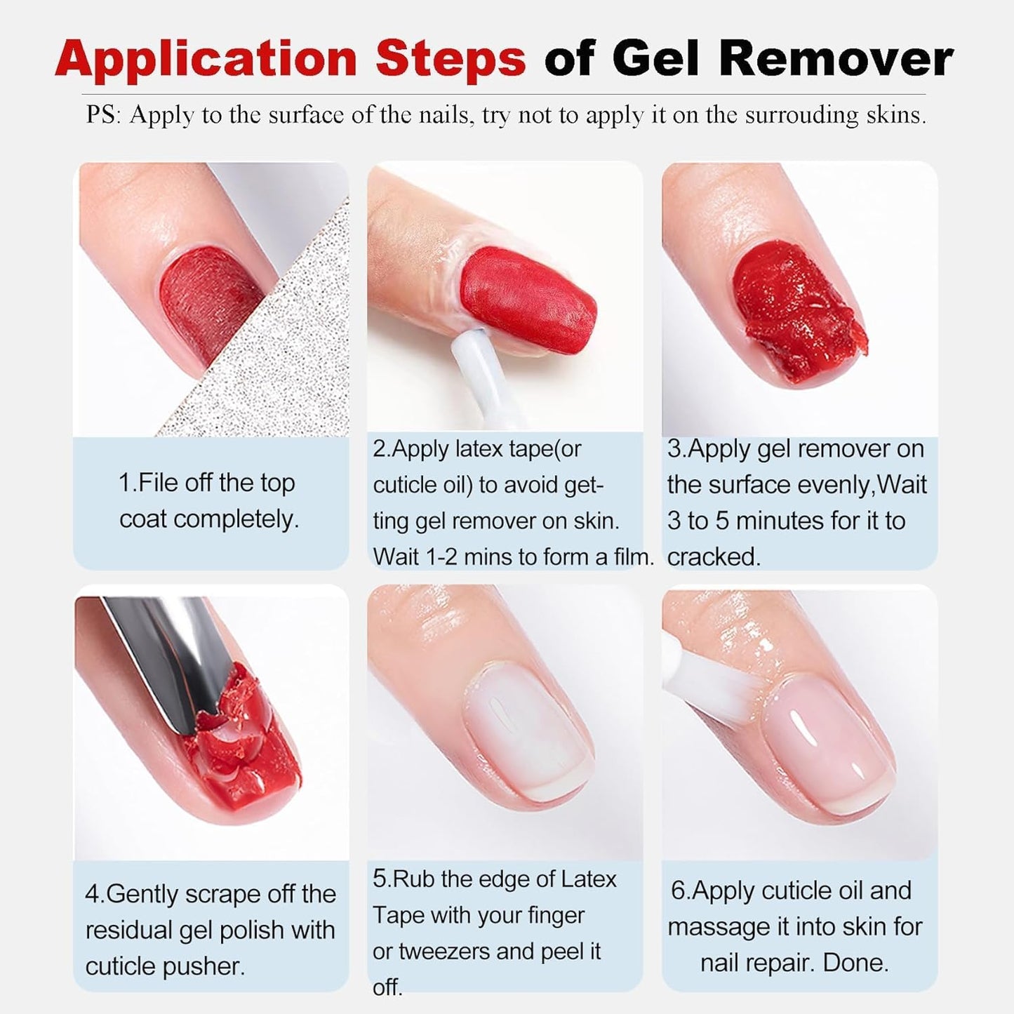 LOUINSTIC Gel Remover Kit – 3 Pcs (45ml) – Quick, Gentle Nail Care Solution for Home or Pro Use with Nail File
