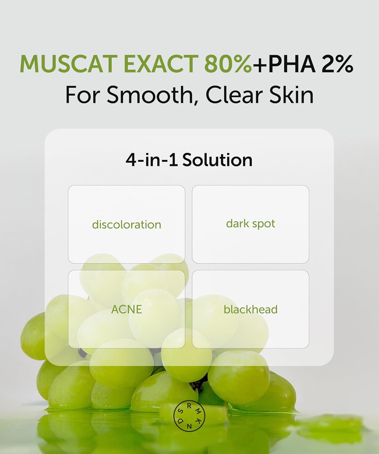 SERUMKIND Muscat Discoloration Correcting facial serum - 1fl oz - Blemishes & blackhead remover - Vegan Not Tested on Animals - Korean Skin Care - PHA Redness Relief and Exfoliating