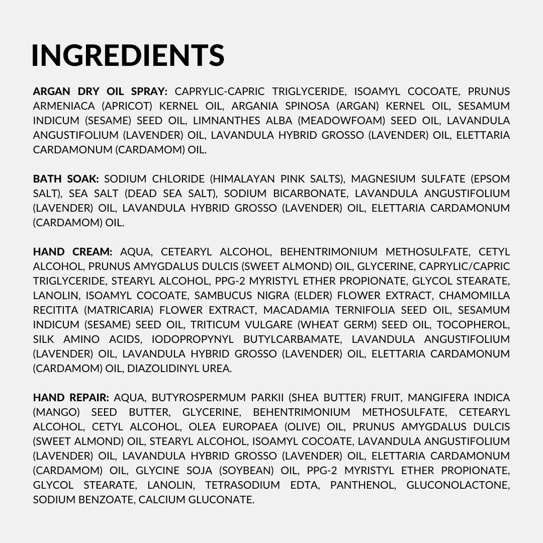 Discovery Kit - Argan Oil, Bath Soak, Hand Cream & Hand Repair (Black Coconut)