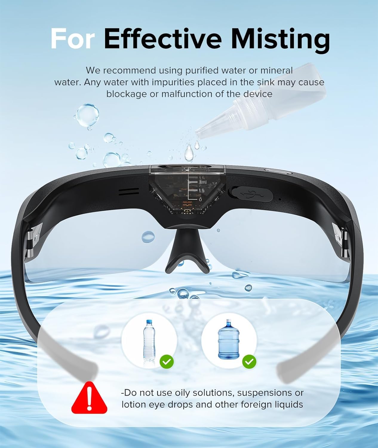 Eyespa Mist Mask Steam Eye Mask for Dry Eyes Heated Eye Care Device Eye Heated Nano Mist Spraye Portable Warm Compress Eyes Mister for Eyelid Eye Skin SPA Eye Steam Relief Dry Eye and Stye