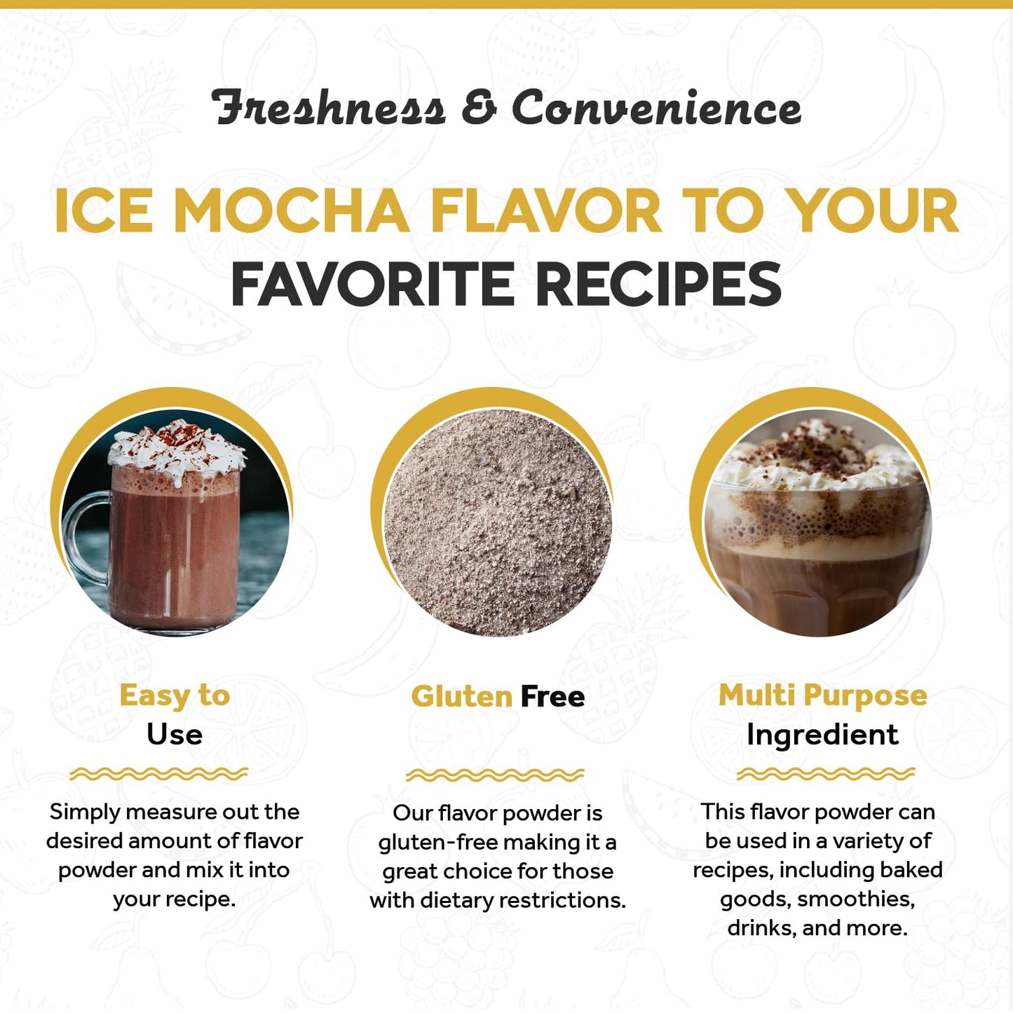 Fanale Premium Ice Mocha Bubble Tea Flavoring Powder | Perfect for Baking, Smoothies, Desserts and Drinks | Instant Flavoring Powder for Boba Milk Tea - 2.2 Pounds (Pack of 20)