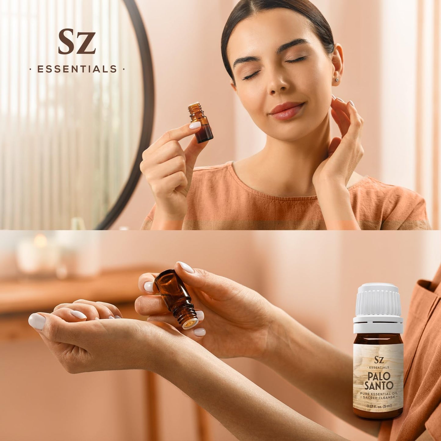 Palo Santo Essential Oil – 100% Pure – Ethically Sourced from Peru – Sacred Oil for Ritual Use, Spiritual Cleansing & Energy Clearing – Bursera graveolens – Vegan – 0.17 fl oz (5mL)