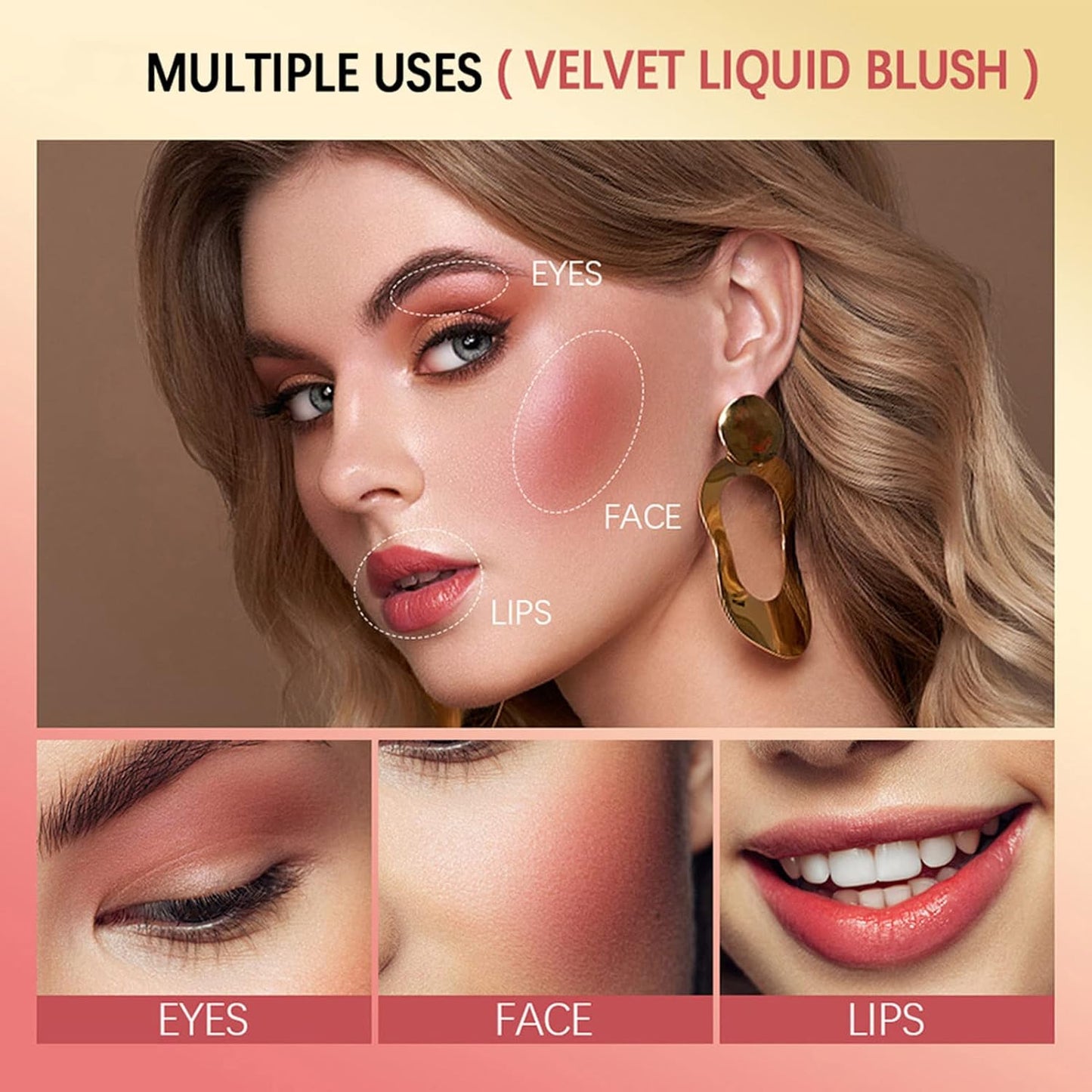 5 PCS Liquid Blush Soft Cream Face Blusher Stick Cream Blush For Cheeks Natural Long-Lasting Matte Finish Looking Waterproof Moisturizing Lightweight Blendable Feel