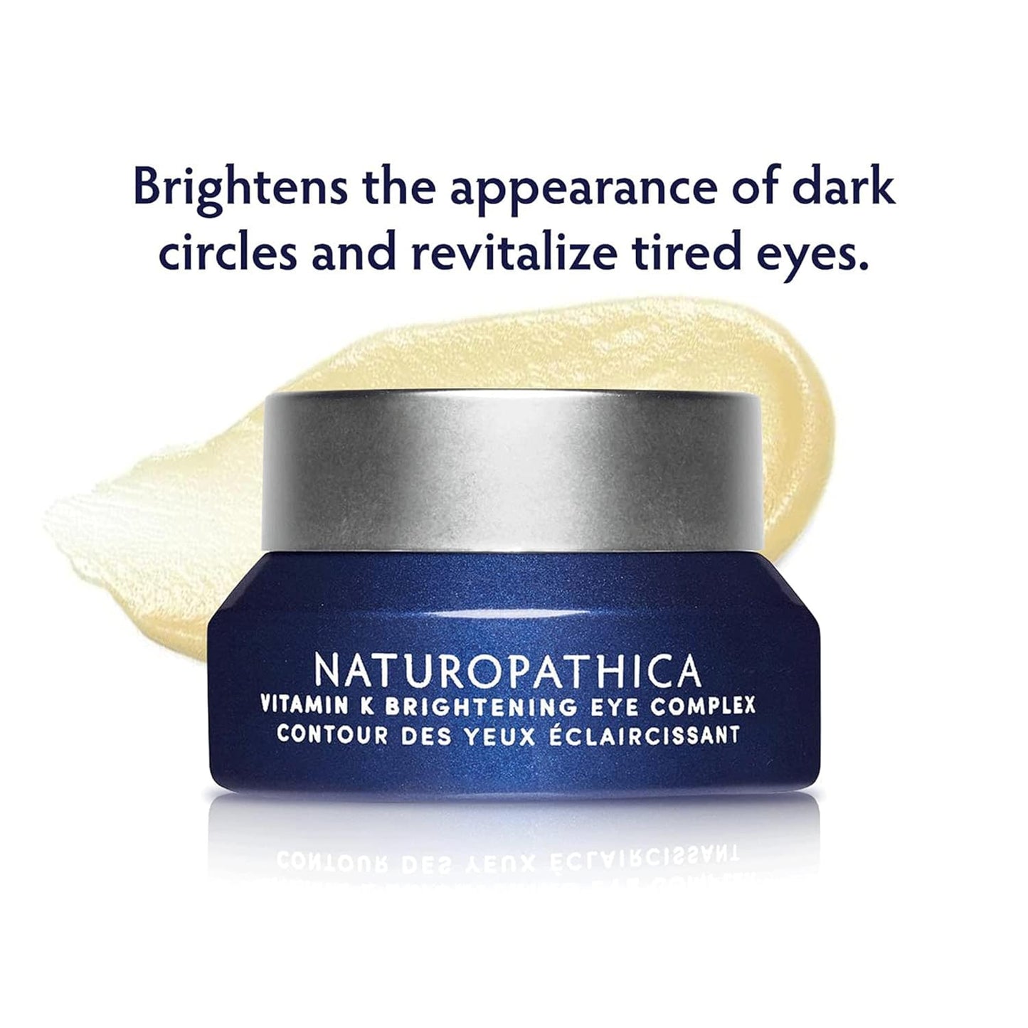 Naturopathica Vitamin K Brightening Eye Complex, Daily Eye Cream for Dark Circles and Puffy Eyes, Under Eye Cream to Help Firm and Revitalize Tired Eyes, 0.5 fl oz