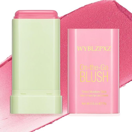 Cream Blush Stick,Multi-Use Makeup Blush Stick,Blendable Long Lasting Waterproof Blush Stick,Soft Tinted Moisturizer Cream Face Blush Makeup Stick for Cheeks & Lips Tint (#01 Shy Pink)