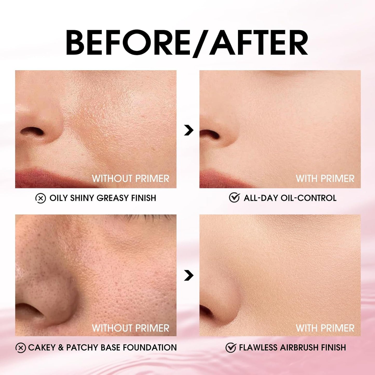 LANGMANNI Matte Grip Face Primer, Transparent Skin Perfecting Hydrating Primer,Unique Smooth Gel-Based Primer Essential For Longlasting Perfection Face Makeup (0.33 Fl Oz, 2)