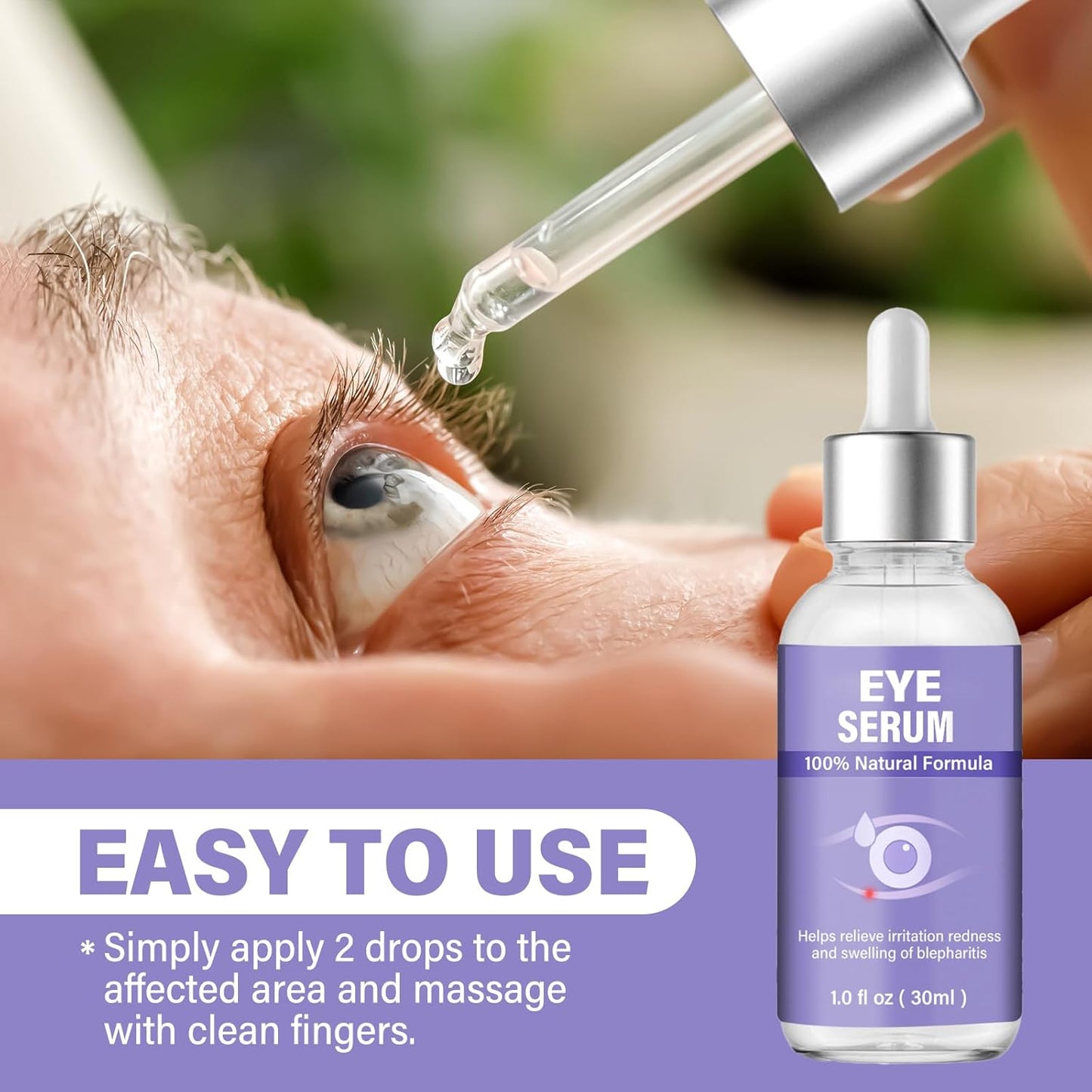 Eye Serum, Mild Eye Treatment for Styes Chalazḭon and Blepharḭtis Ṫreatment, Natural Lash and Eye Cleanser- Regain Healthier Eye Skin, 1 Fl.oz