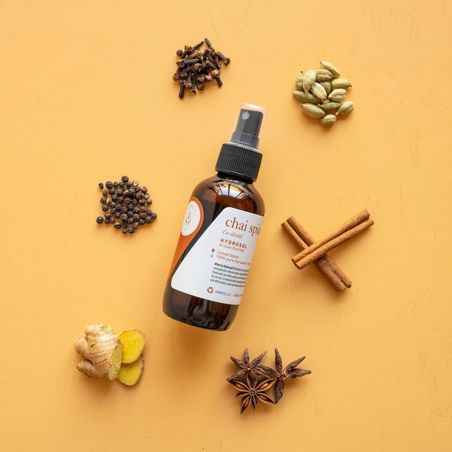 Aromatics International Chai Co-distill Hydrosol 100ml | Spiced Aromatic Mist for Daily Use