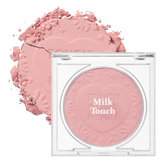 MILKTOUCH Touch My Cheek in Bloom Blush Sunrise Lilac | Face Blushes Compact Powder Makeup | Shimmer Powder Blush Oil Absorbing Powder Compact | Face Powder for Oily Skin Korean Blush (0.18 oz)