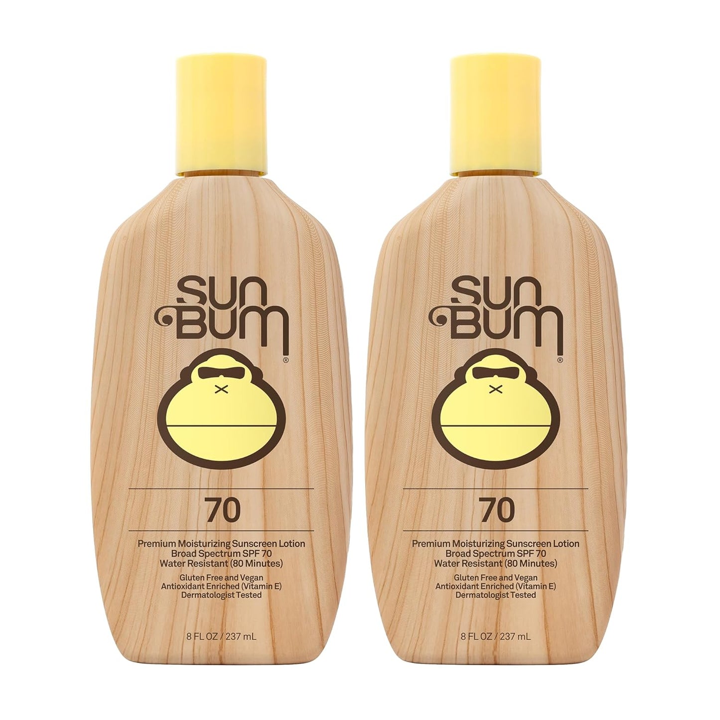 Sun Bum Original SPF 70 Sunscreen Lotion | Vegan and Hawaii 104 Act Compliant (Octinoxate & Oxybenzone Free) Broad Spectrum Moisturizing UVA/UVB Sunscreen with Vitamin E | 8 oz (Pack of 2)