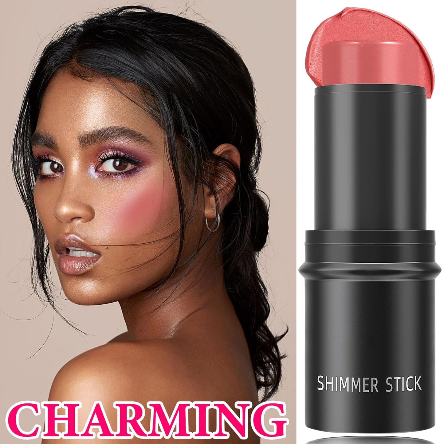 Cream Blush Stick,Blush Stick Long Lasting Non-greasy Multi Stick Blush for Women,Lightweight Concealer Waterproof Cream Blush Face Contouring Makeup Pen(05#)