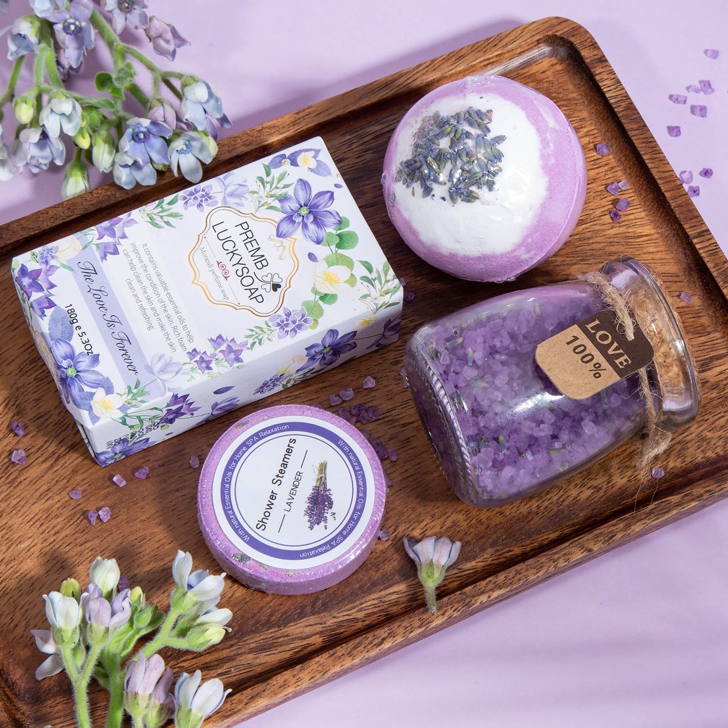 Birthday Gifts for Women,Gifts for Her Purple Gifts Basket for Women Happy Birthday Lavender Relaxing Gift Set Self Care Package Unique Female Gift Ideas Birthday Presents Female Friendship Gifts