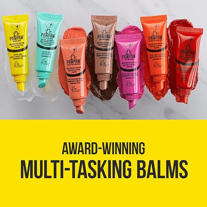 Tinted Peach Pink, Multi-Purpose Natural No Fragrance Balm for Hydrating Lips, Skin, Hair, Cuticles, Nails & Beauty Finishing (25 ml)