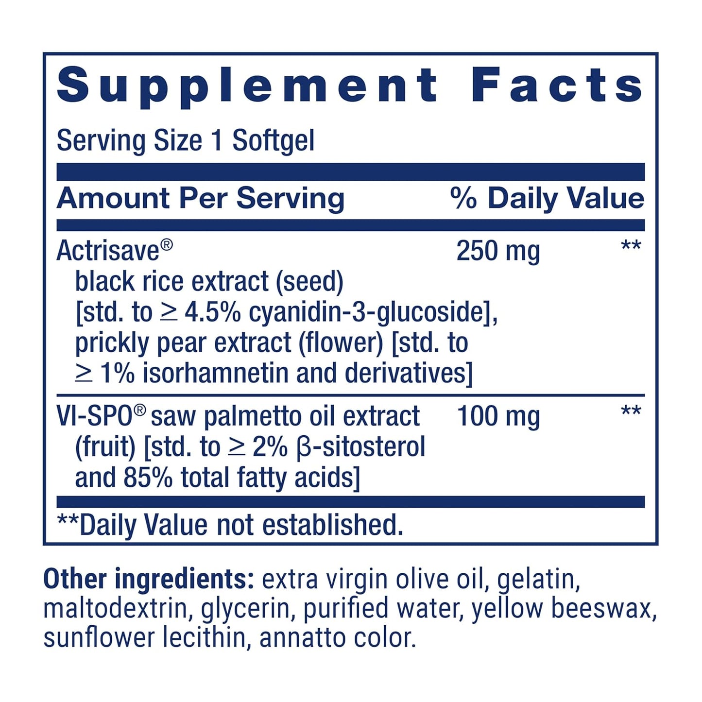 Life Extension Hair Growth for Men, ActriSave® Prickly pear and Black Rice, VI-SPO® Saw Palmetto, Supports Hair Growth, Fullness and Density, Non-GMO, 1-Daily, Gluten-Free, 30 softgels