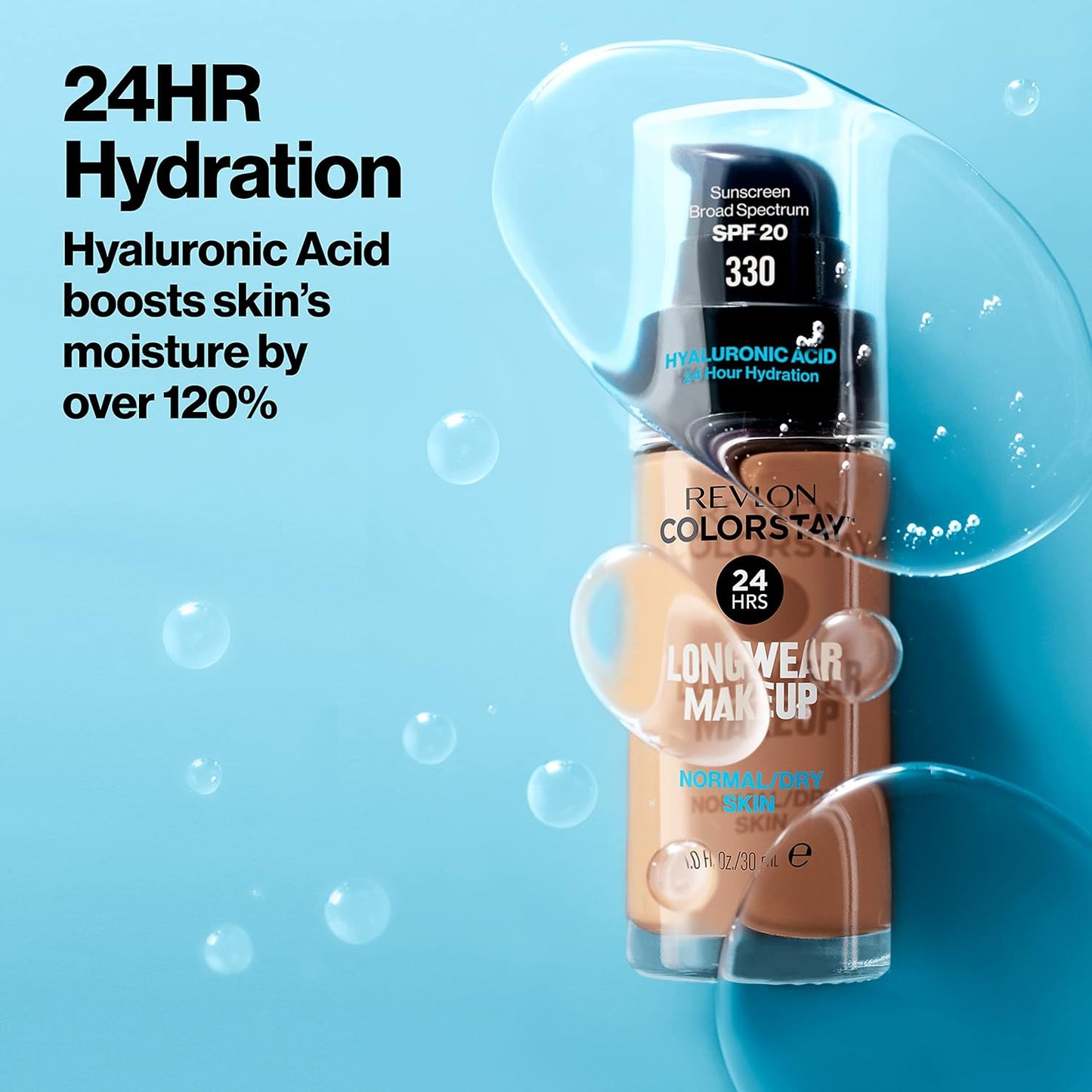 Revlon Liquid Foundation, ColorStay Face Makeup for Normal & Dry Skin, SPF 20, Longwear Medium-Full Coverage with Natural Finish, Oil Free, 250 Fresh Beige, 1 Fl Oz