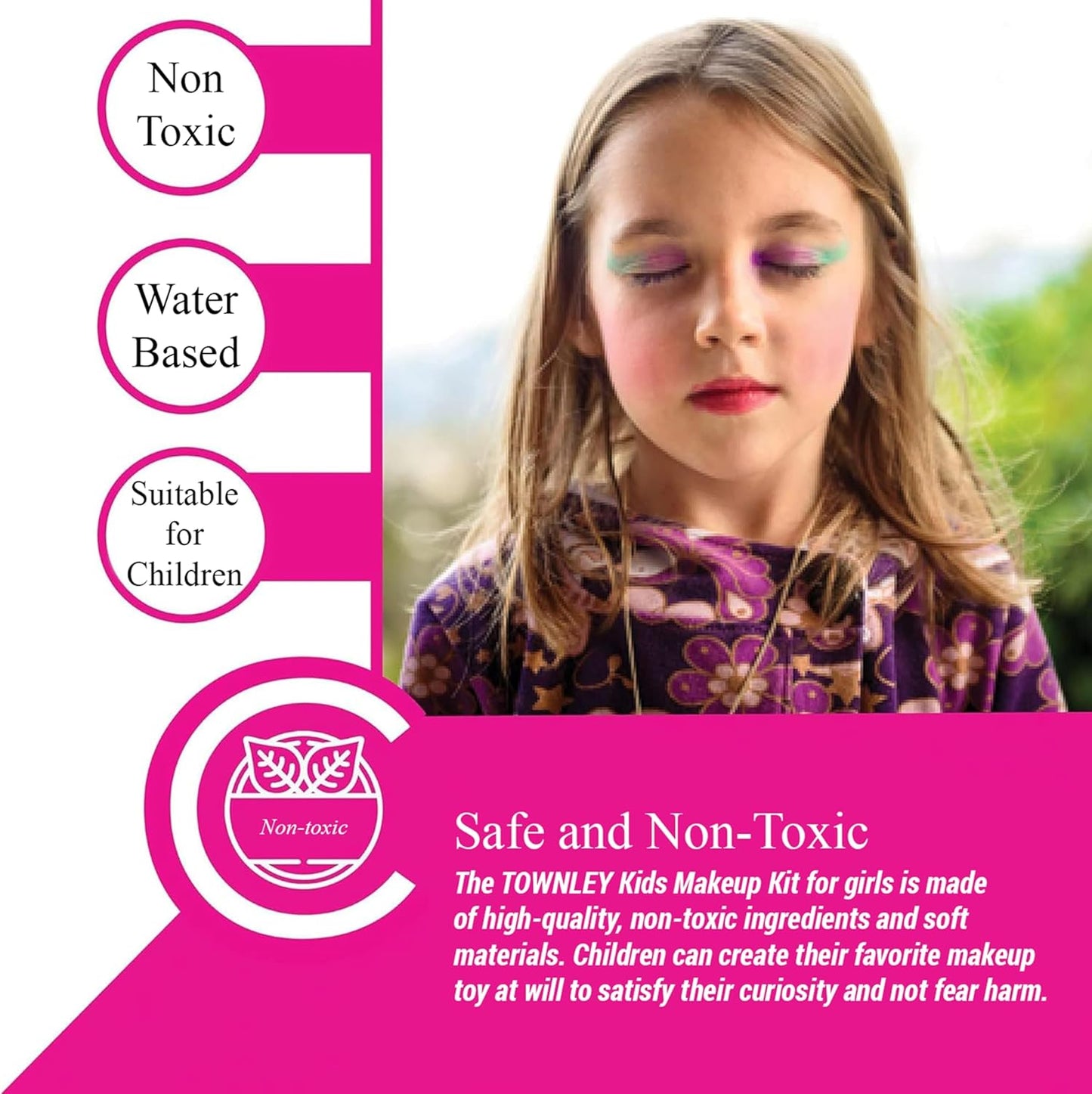 LOL Surprise Cosmetic Compact Set Includes Mirror, 14 Lip glosses, 8 Eye Shadow, 4 Blushes & 4 Brushes Safe & Non-Toxic Colorful Portable Foldable Makeup Beauty Kit for Girls, Townley Girl