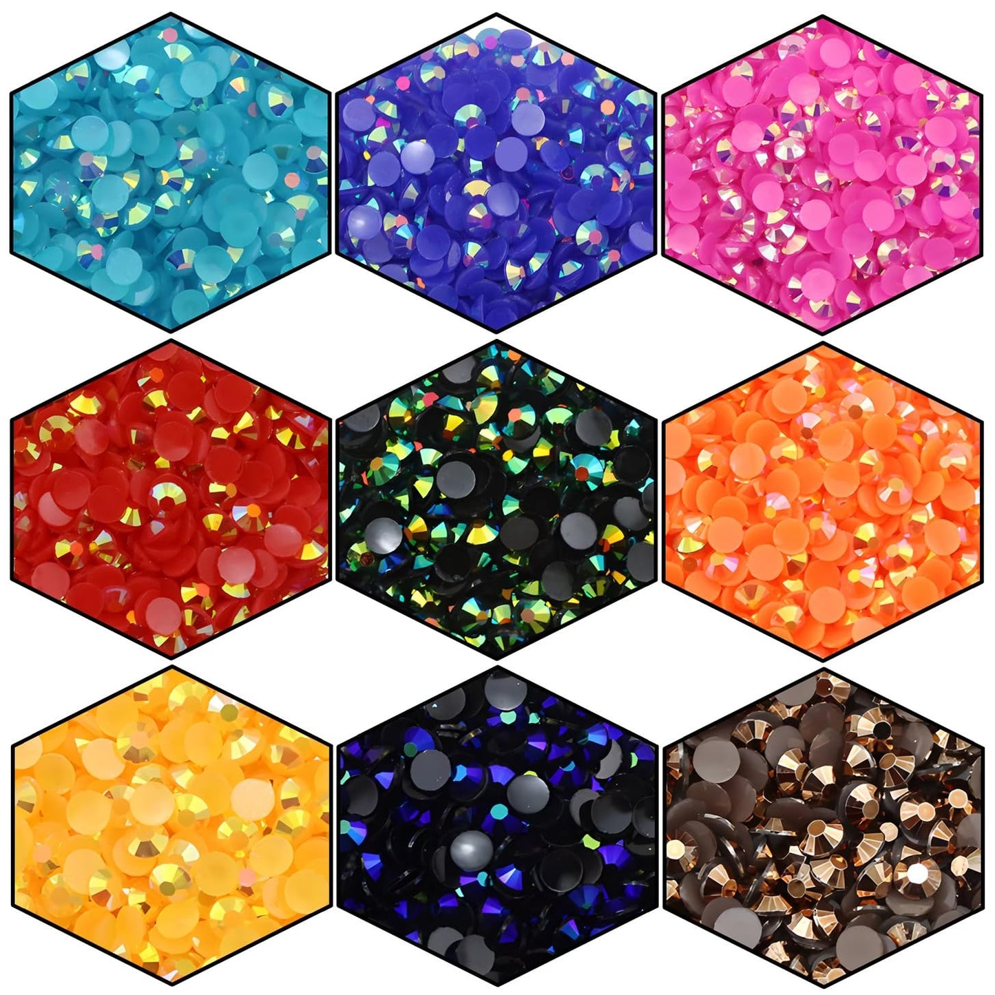 1440 Pcs SS20 5mm Flatback Rhinestones for Nails Art Crafts Glitter Round Shine Gems AB Crystals DIY Clothes Shoes （Orange Red AB）