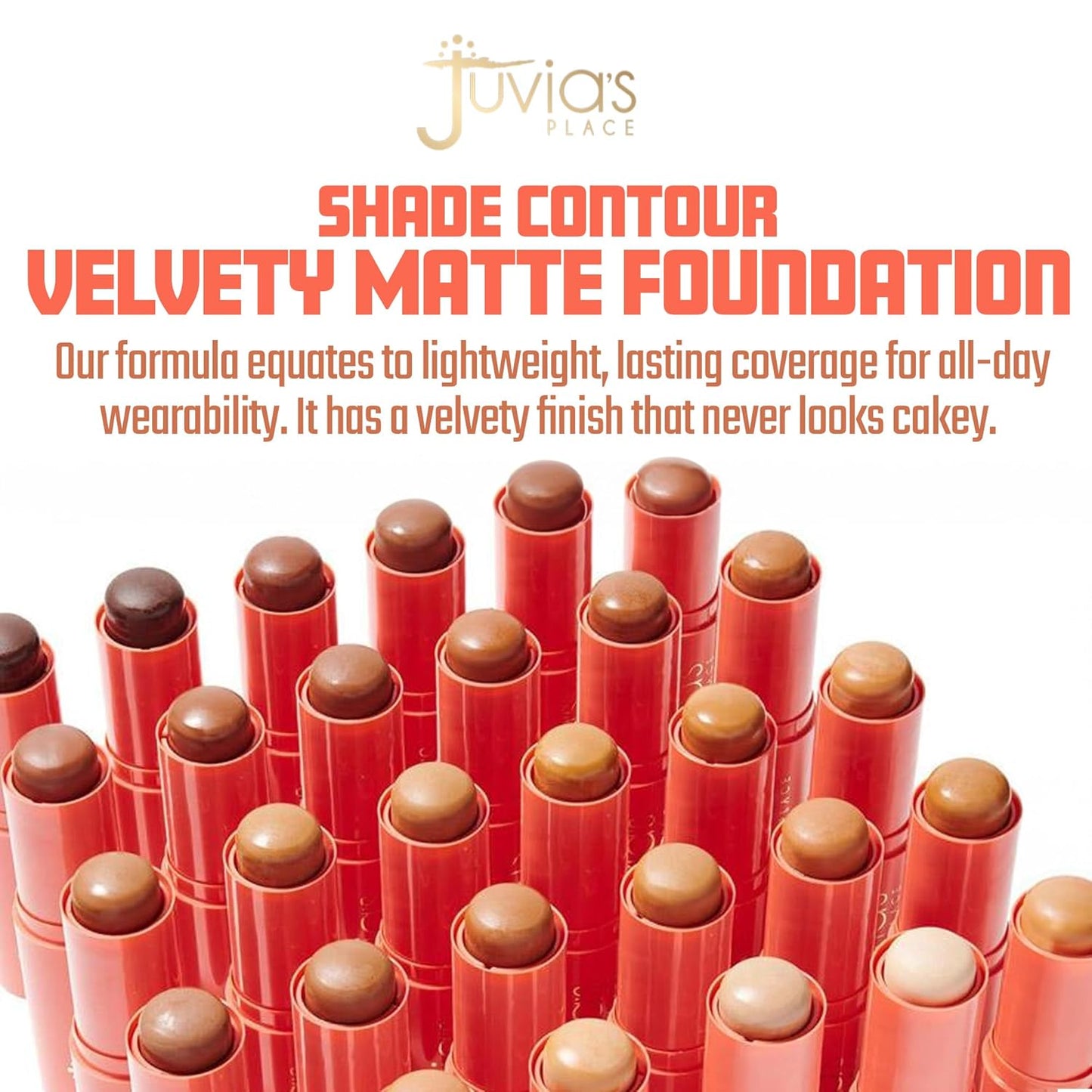 Juvia's Place Shade Stick Foundation, Concealer, Contour, Mauritania, Tan w/Neutral Golden Undertone, .34 oz