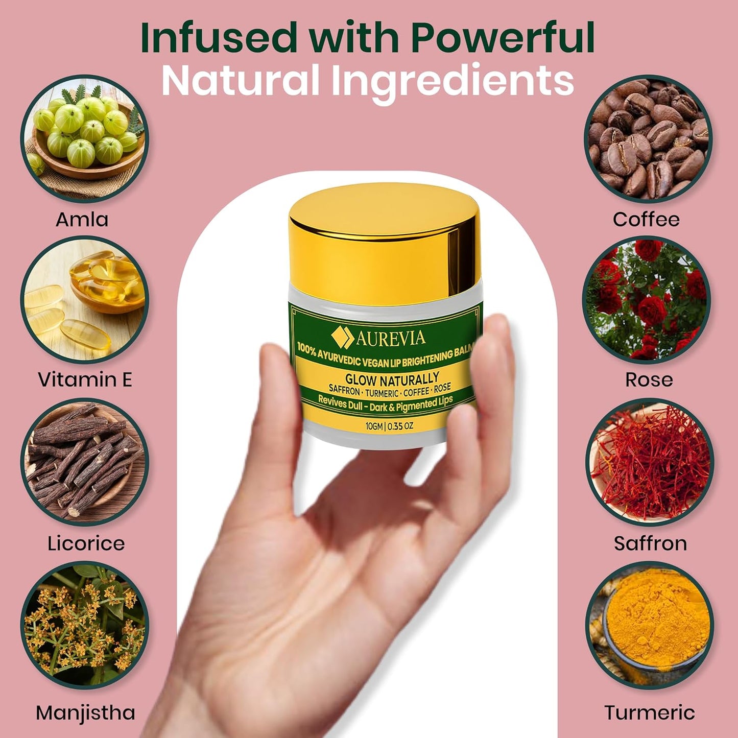 Vegan Lip Balm for Dull, Dark & Smokers' Lips | Naturally – Hydrating & Moisturizing - Antioxidant-Rich