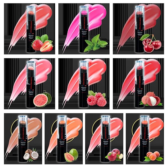 10 Pack Tinted Lip Balm Stocking Stuffers Tinted Chapstick - Moisturizing Lips - No petroleum, Chemicals, Gluten, or Phthalat