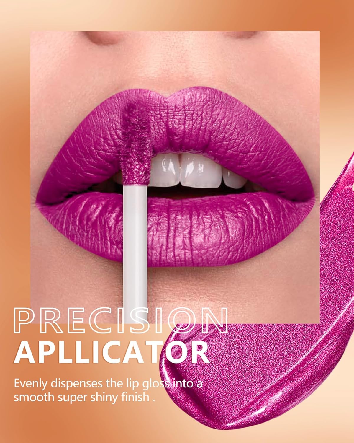 MAKI YIKA Hot Pink Lipstick for Women Metallic Lipsticks Glitter Long Lasting Lipstick No Smudge No Transfer Liquid Lip Gloss (BR19 Unheated)