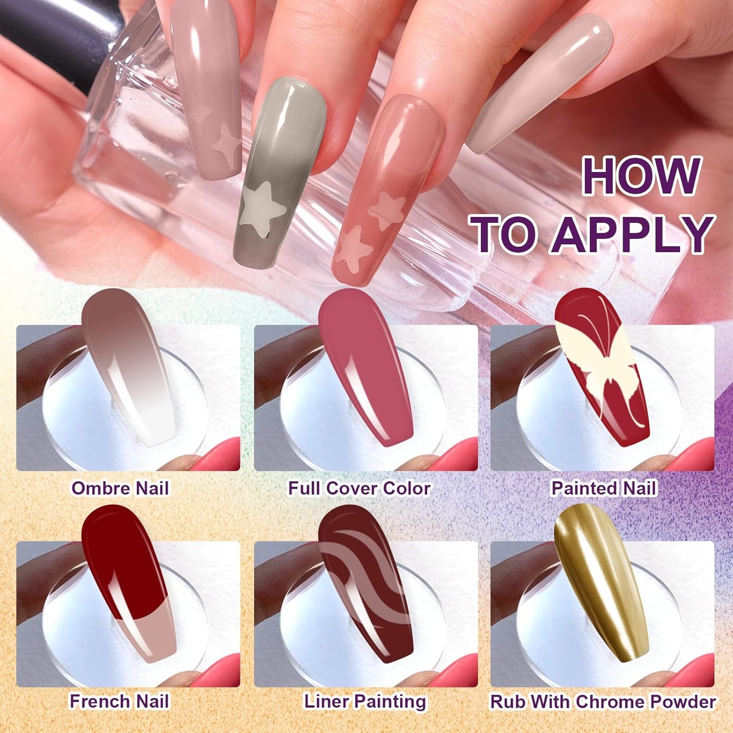 Gradient Painting Gel, 12 Ombre Gel Nail Polish with 100Pcs Nail Sponges &Tweezers for Pigment Pat Nails Aura Nails French Manicure Soak Off UV Long-lasting Set Palette Chiffon Hues