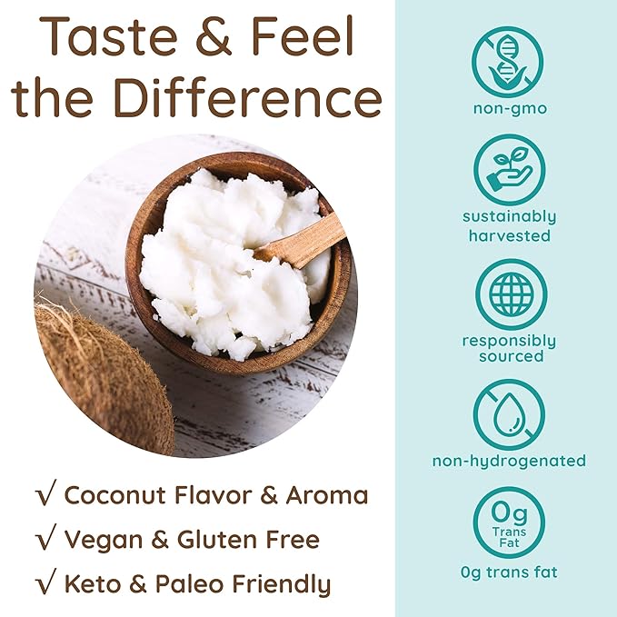 Simply as-is | Cold Pressed & Organic Virgin | Unrefined | Coconut Flavor for Cooking & Baking | Deep Moisturizer for Beauty Oil | 128 fl oz