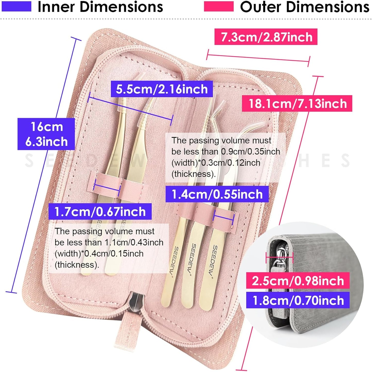 Lash Tweezers Set, 5 Stainless Steel Golden Tweezers + 1 Storage Bag, Isolation Pointy Tweezers for Eyelash Extension Beginner Lash Tech Beauty Eyelash Nail Salon Perfect Precision Repair(Gray)